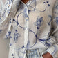 Charli London Maxine Shirt Blue & White Print