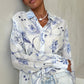 Charli London Maxine Shirt Blue & White Print