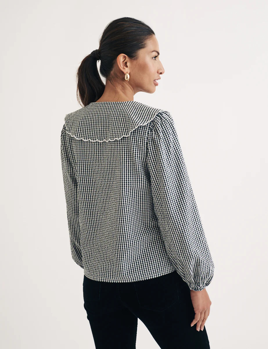 Nobody's Child Birdie Blouse Black Gingham