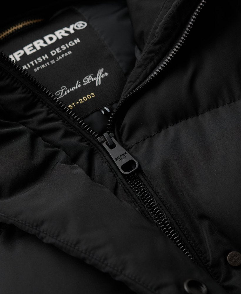 Superdry Longline Hooded Duvet Coat Black